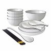 Home And Lifestyle Soga Dinnerware | Soga White Japanese Style Ceramic Dinnerware Crockery Soup Bowl Plate Server Kitchen Home Decor Set Of 7