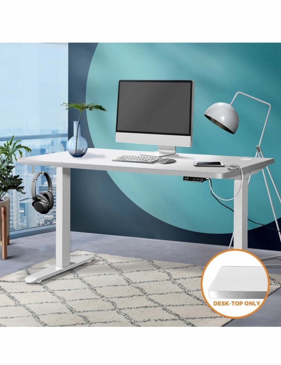 Home And Lifestyle Oikiture Desks | Oikiture Standing Desk Top Adjustable Electric Desk Board Computer Table White