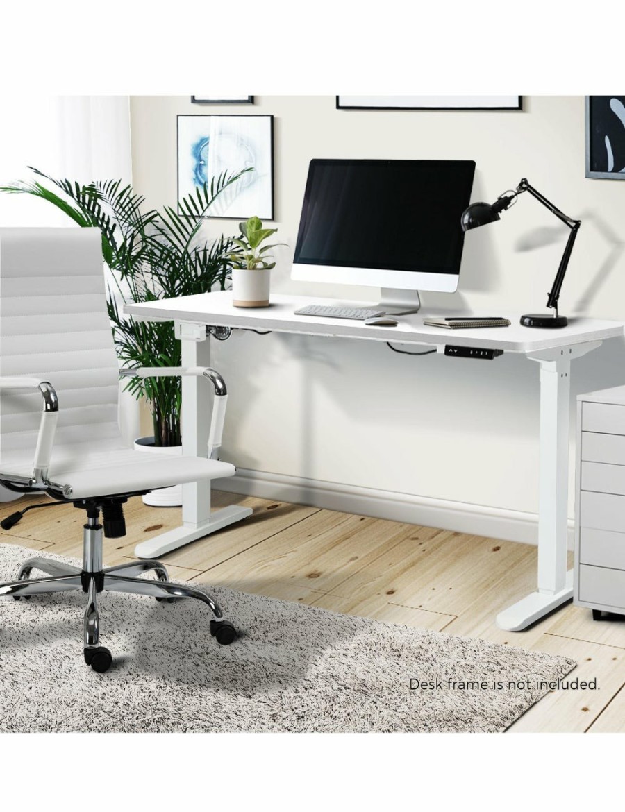 Home And Lifestyle Oikiture Desks | Oikiture Standing Desk Top Adjustable Electric Desk Board Computer Table White