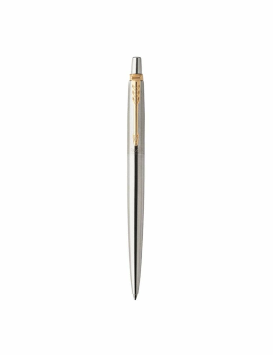 Home And Lifestyle Parker Stationary | Parker Jotter Steel Gold Trim Ballpoint Pen - London