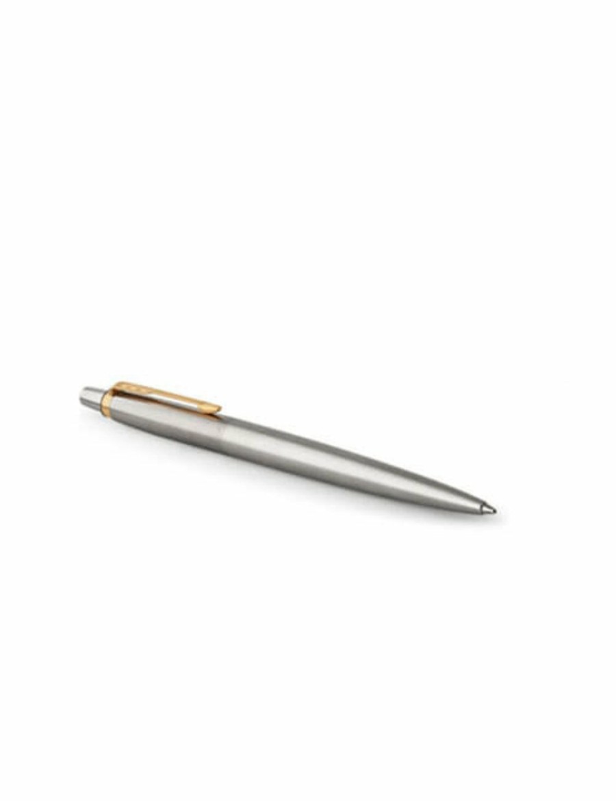 Home And Lifestyle Parker Stationary | Parker Jotter Steel Gold Trim Ballpoint Pen - London