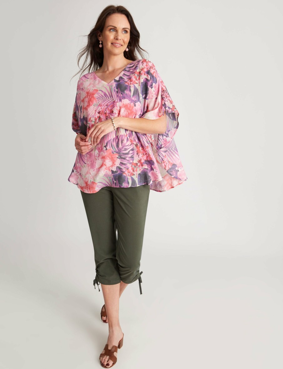 Women Millers Kaftans | Millers Extended Sleeve Printed Overlay Top