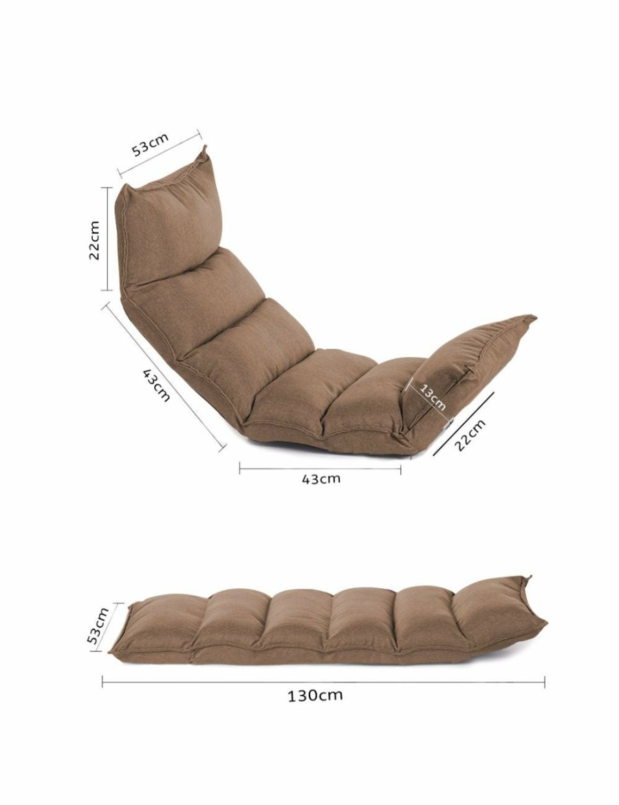 Home And Lifestyle Soga Recliners | Soga Foldable Tatami Floor Sofa Bed Meditation Lounge Chair Recliner Lazy Couch Khaki