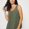 Women Millers Singlets & Tanks | Millers Sleeveless Crochet Trim Tank