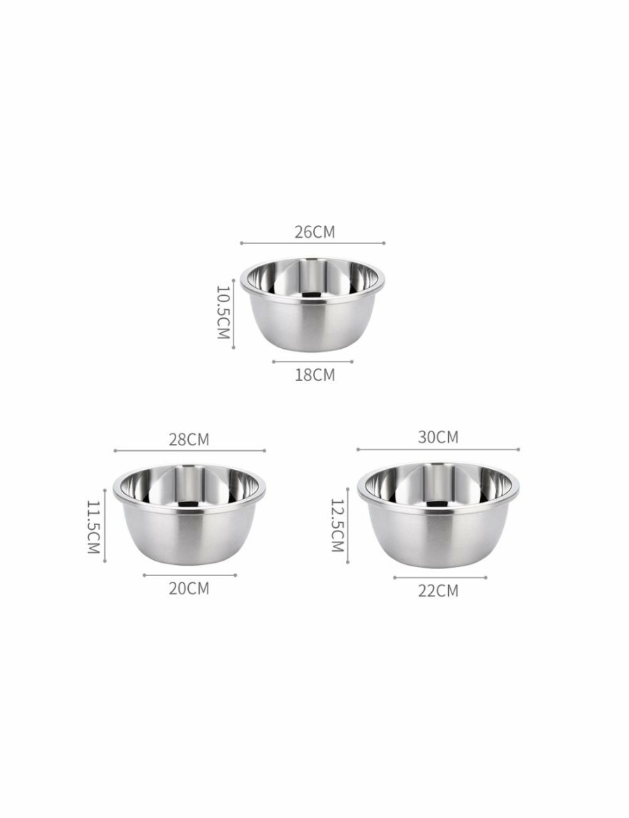 Home And Lifestyle Soga Storage & Organization | Soga 2X 3Pcs Deepen Polished Stainless Steel Stackable Baking Washing Mixing Bowls Set Food Storage Basin