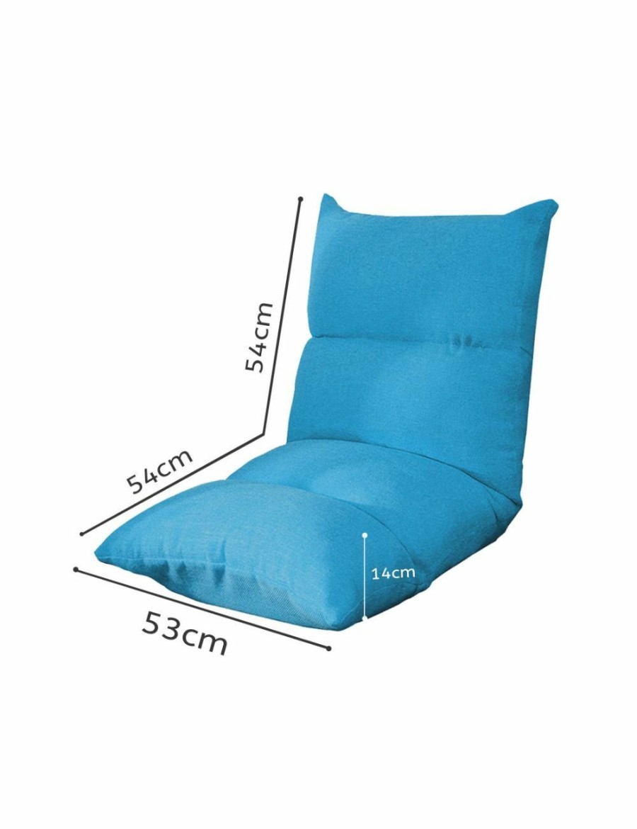 Home And Lifestyle Soga Recliners | Soga 2X Lounge Floor Recliner Adjustable Lazy Sofa Bed Folding Game Chair Blue