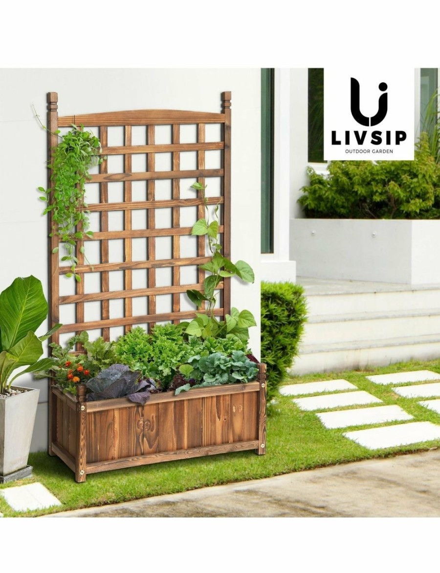 Home And Lifestyle Livsip Pots & Planers | Livsip Raised Garden Bed Wooden Planter Box Vegetables Outdoor Planting 64X115Cm