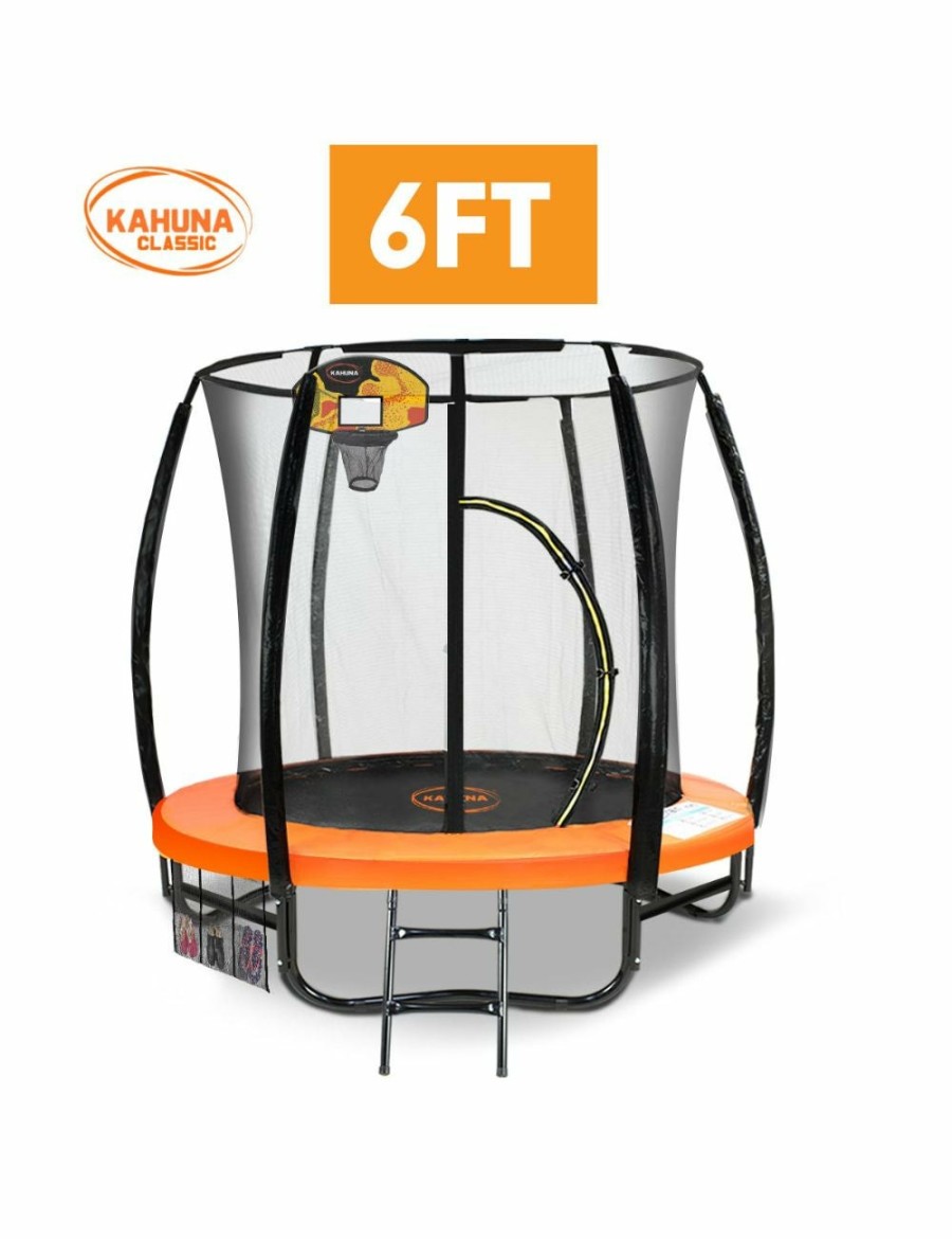 Sport & Fitness NNEDPE Basketball | Nnedpe Trampoline 6Ft With Basketball Set - Orange