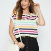 Women Millers Tees | Millers Multi Stripe Extended Sleeve T-Shirt