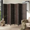 Home And Lifestyle Oikiture Room Dividers | Oikiture 6 Panel Room Divider Screen Privacy Dividers Woven Wood Folding Brown