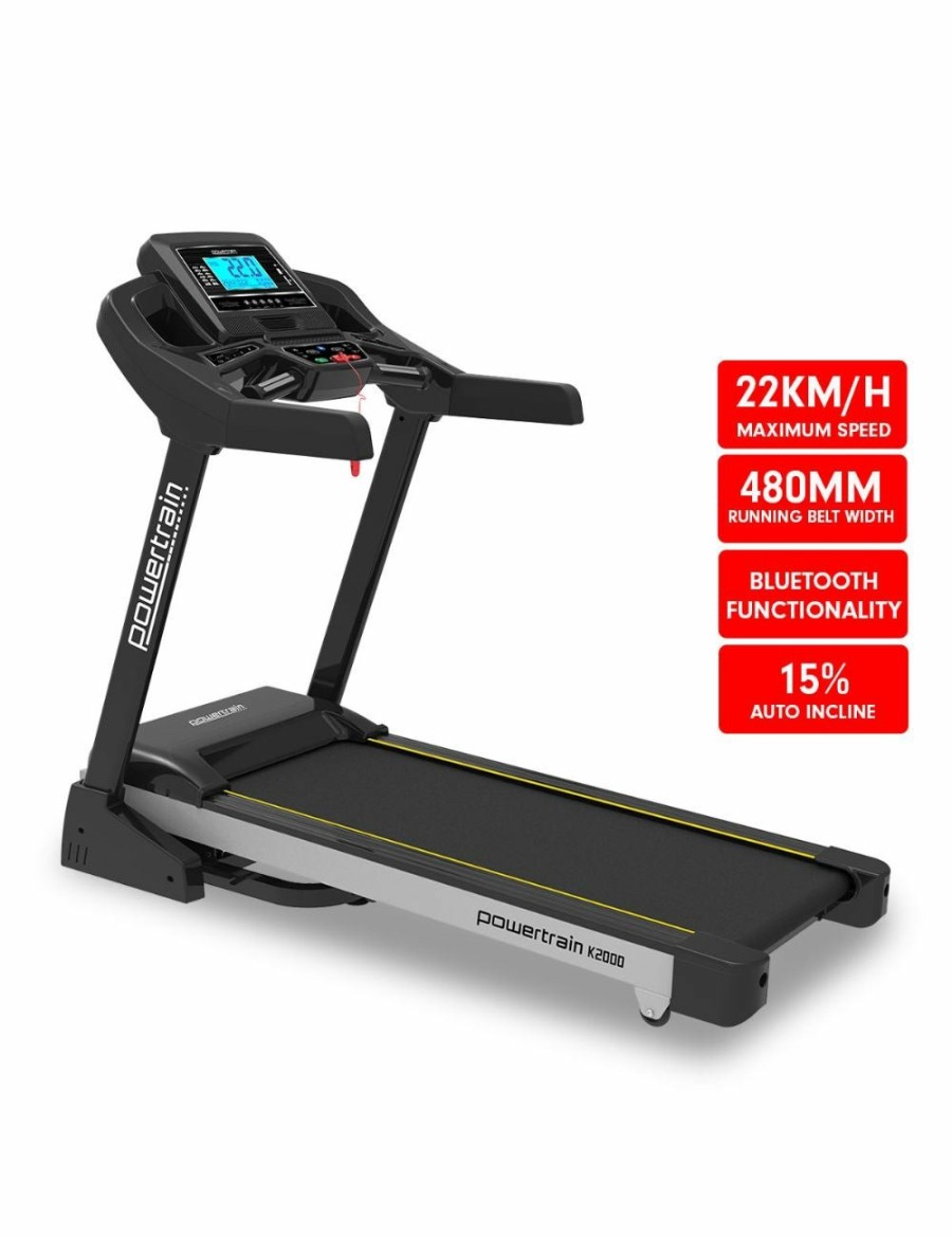 Sport & Fitness Powertrain Sports Treadmills | Powertrain K2000 Treadmill W/ Fan & Auto Incline Speed 22Km/H