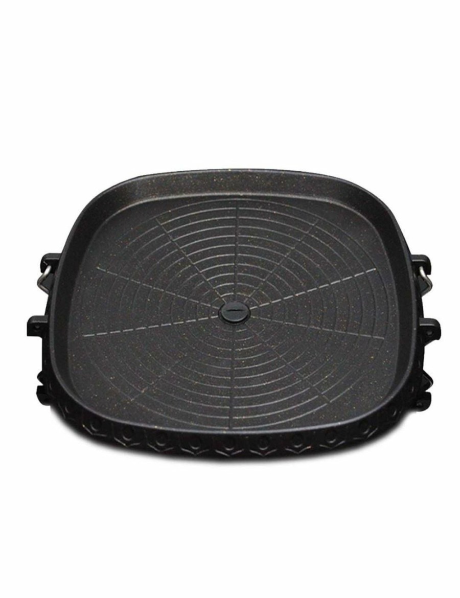 Outdoors Soga | Soga Ss Stone Bbq Non Stick Square Grill Plate