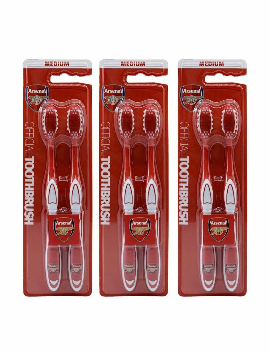 Beauty ARSENAL FOOTBALL CLUB | 6Pc Epl Arsenal F.C. Adults Medium Bristle Toothbrush Dental Teeth Oral Care