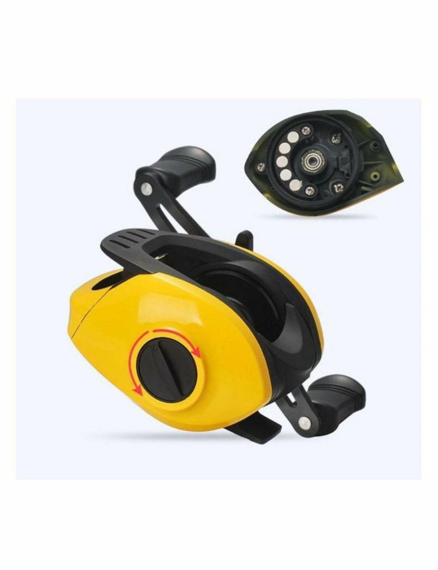 Outdoors HOD Health & Home | Yellow Fishing Wheel Low-Profile Reel Conversion Wheel Long Shot Wheel Little Yellow Wheel Right Hand