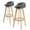 Home And Lifestyle La Bella Bar Stools | La Bella 2X Oak Wood Bar Stool 72Cm Fabric