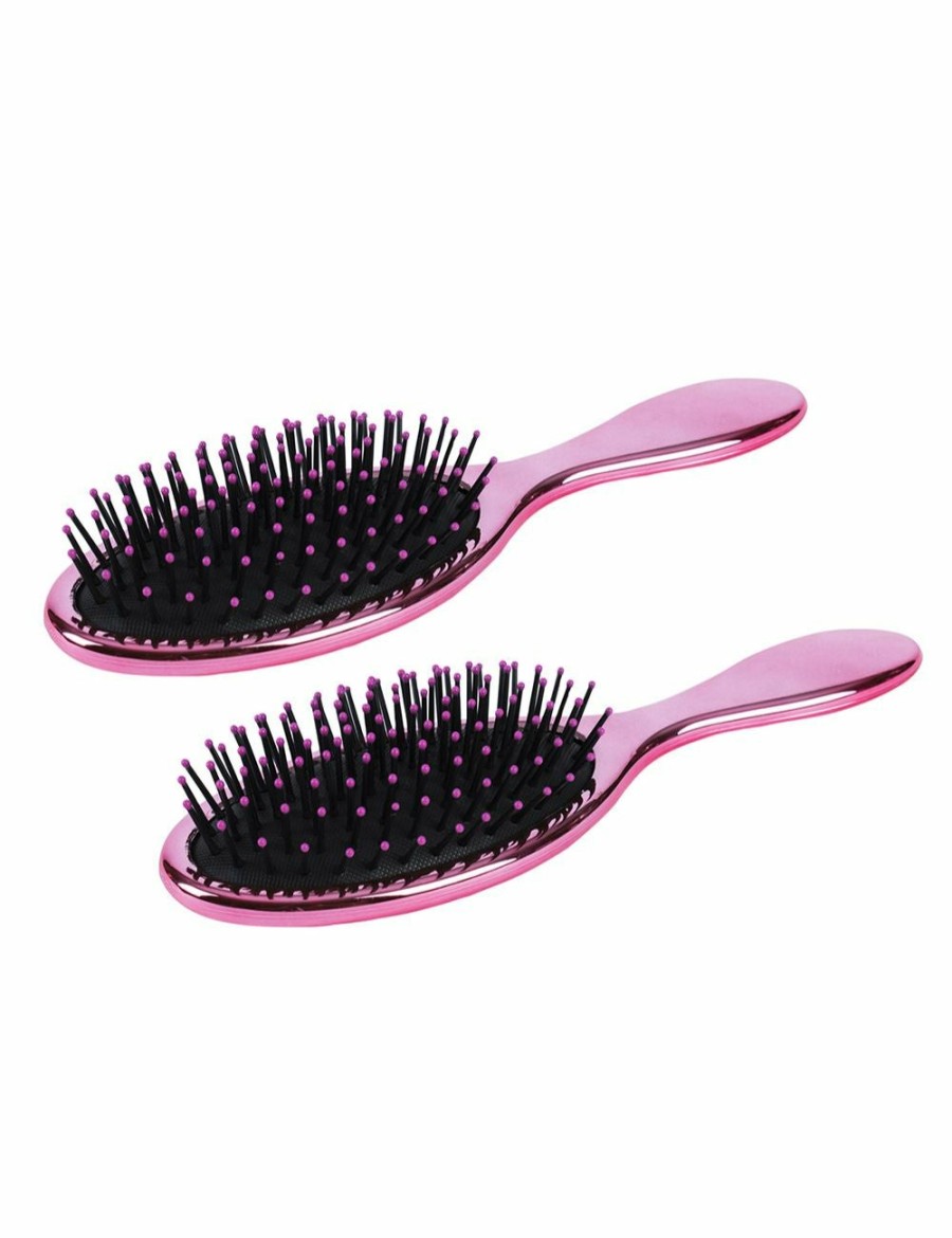 Beauty LIVING TODAY | 2X Living Today Tpr Bristles Anti-Static Oval Paddle Brush Hair Grooming Pnk