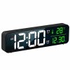 Home And Lifestyle TODO Clocks | Todo Led Digital Alarm Clock Temperature Music Alarm Usb Power Wall Clock - Black