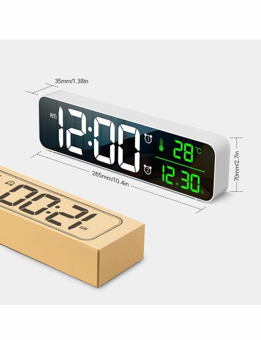 Home And Lifestyle TODO Clocks | Todo Led Digital Alarm Clock Temperature Music Alarm Usb Power Wall Clock - Black