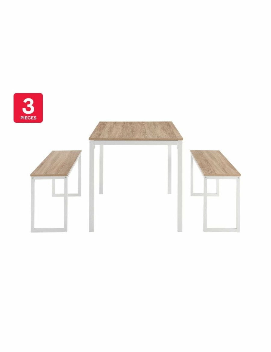 Home And Lifestyle NNEKGE Dining Sets | Nnekge Sebastian 3 Piece Dining Set (Oak White)