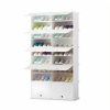 Home And Lifestyle Soga Bedroom Storage | Soga 9 Tier 2 Column White Shoe Rack Organizer Sneaker Footwear Storage Stackable Stand Cabinet Portable Wardrobe With Cover