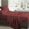 Home And Lifestyle Luxor Silk Sheets | Luxor Burgundy 1000Tc Silk Silky Feel Satin Sheet Set