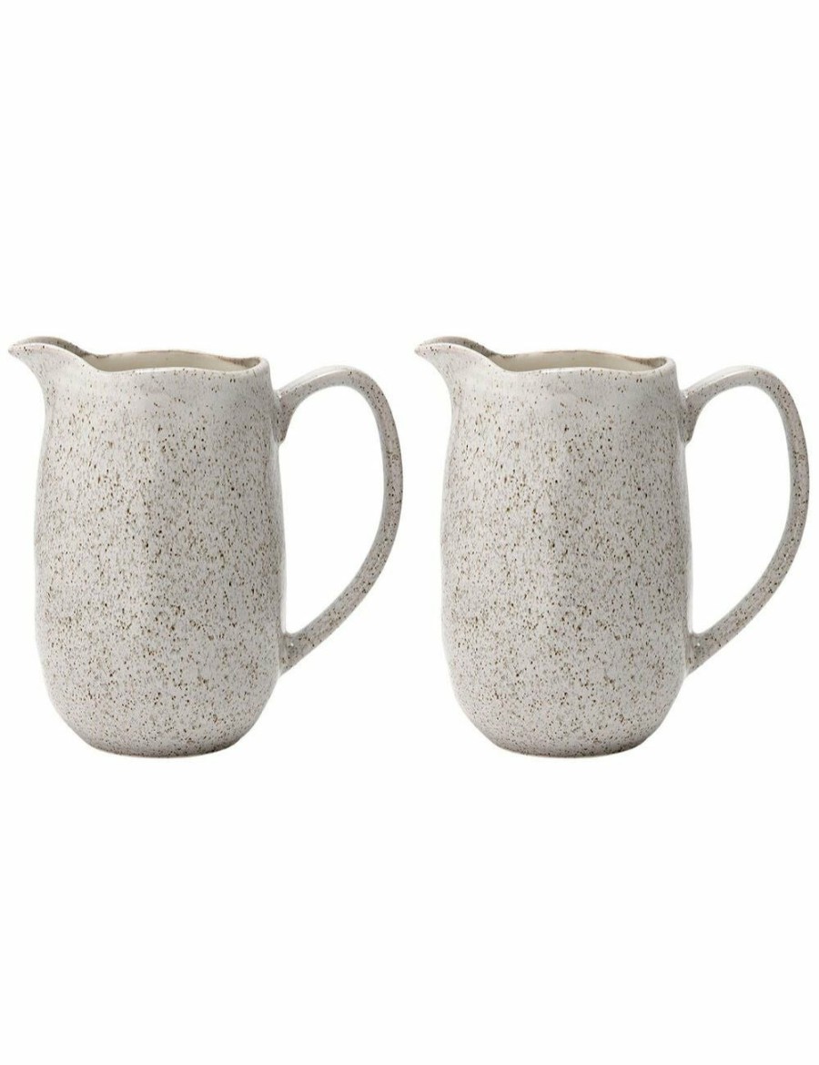 Home And Lifestyle LADELLE Jugs & Carafes | 2X Ladelle Artisan 11.8Cm Water/Juice/Beverage Porcelain 1350Ml Jug Pitcher Grey