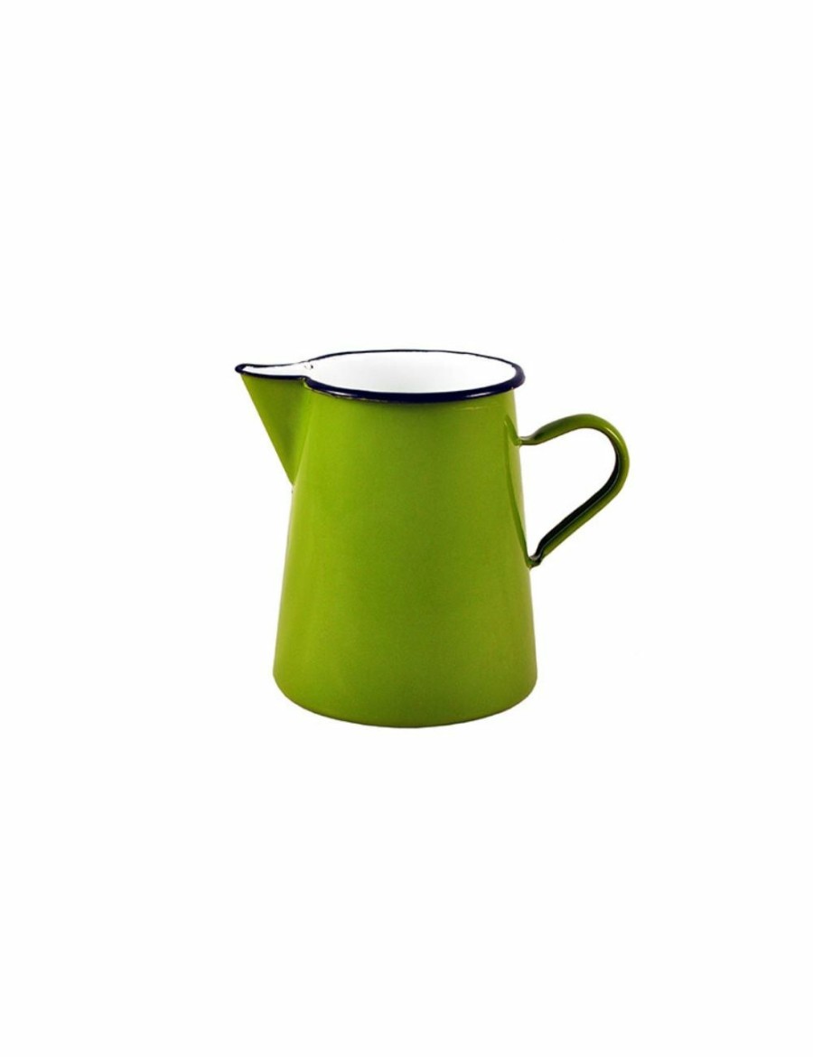 Home And Lifestyle URBAN STYLE ENAMELWARE Jugs & Carafes | Urban Style Enamelware 1L Pitcher Jug Water Container W/ Black Rim Premium Green