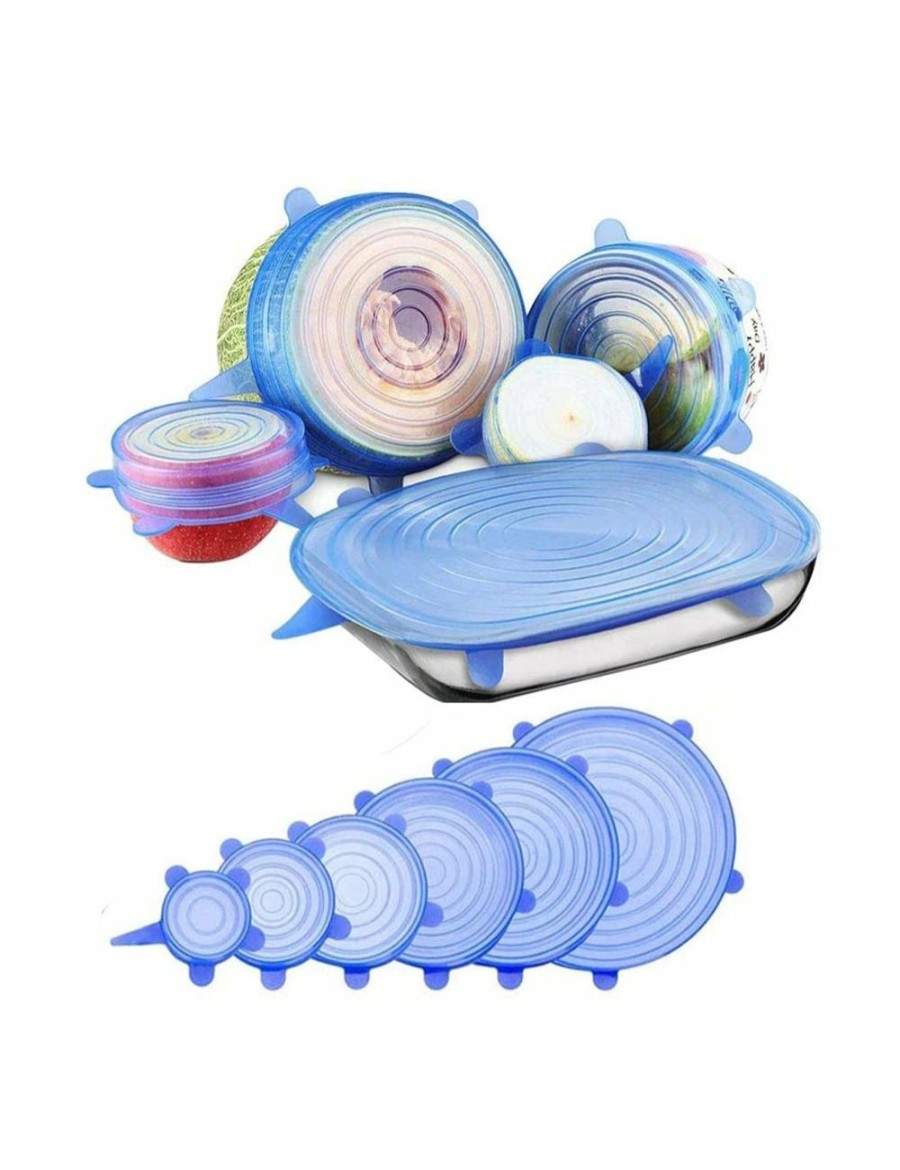 Home And Lifestyle Mega Deal Warehouse Reusable Items | 6 Pcs Reusable Universal Silicon Stretch Bowl Lids