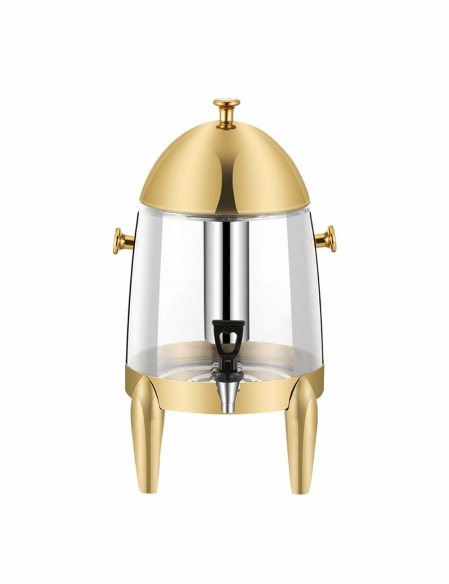 Home And Lifestyle Soga Appliances | Soga Stainless Steel 12L Beverage Dispenser Hot And Cold Juice Water Tea Chafer Urn Buffet Drink Container Jug With Gold Accents