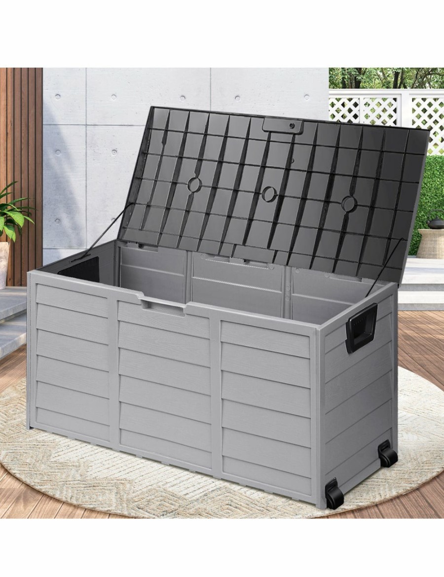 Outdoors Livsip | Livsip 290L Outdoor Storage Box Cabinet Container Garden Shed Deck Tool Lockable