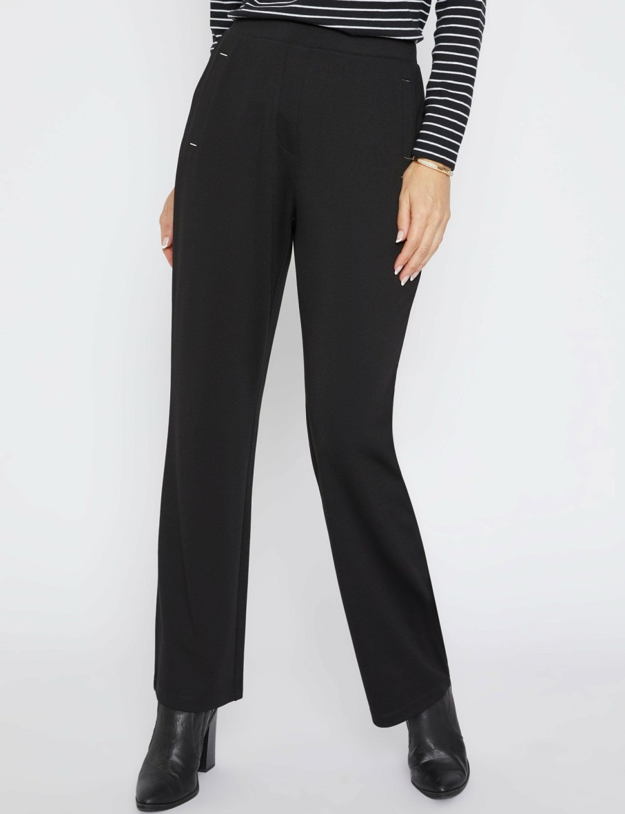 Women Millers Pants | Millers Full Length Pocket Detail Ponte Lounger Straight Leg Pant