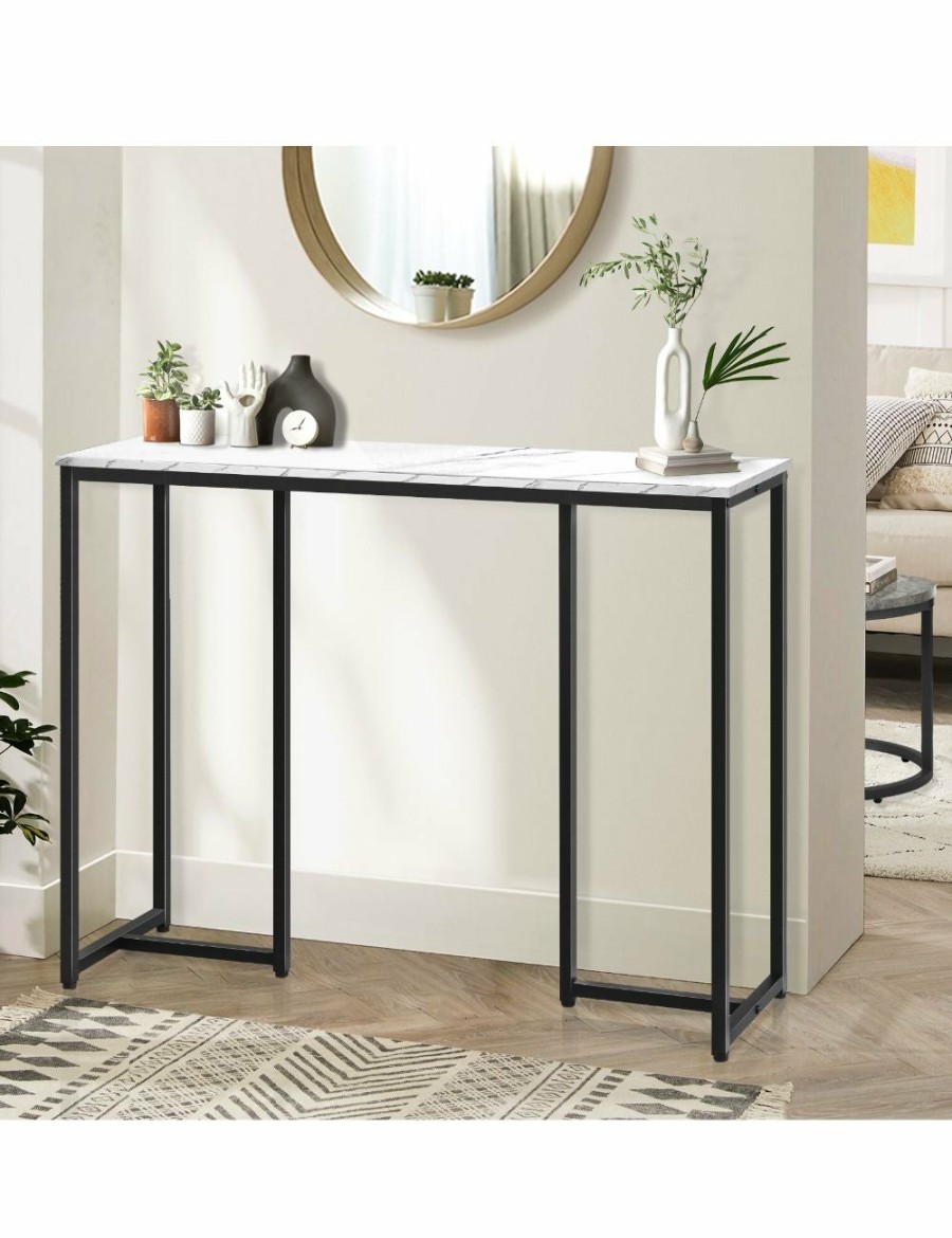 Home And Lifestyle Oikiture Hallway Furniture | Oikiture Console Table Hallway Entry Side Tables Marble Effect Hall Display