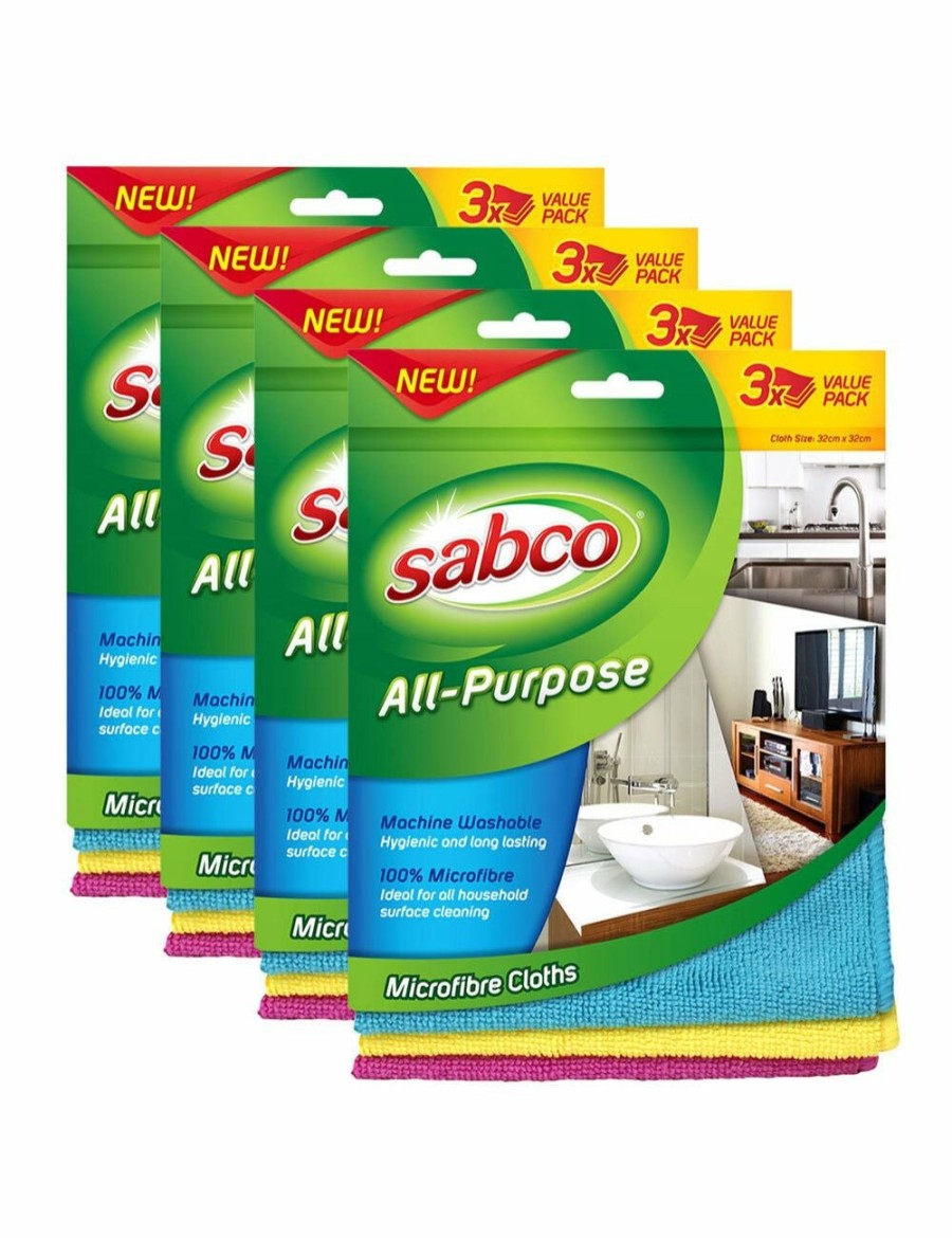 Home And Lifestyle SABCO Tools & Accessories | 12Pc Sabco All Purpose Microfibre Cloths 32 X 32Cm