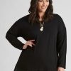 Women Autograph Tunics | Autograph Long Sleeve Mixed Media Tunic