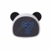 Beauty HOD Health & Home | Panda Alarm Clock Recorder Voice Control Multi-Function Rechargeable Usb Night Light Bedside Mirror Makeup Mirror Black White