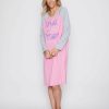 Women Millers Nighties | Millers Long Sleeve Raglan Contrast Sleeve With Placement Print Nightie