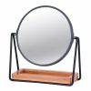 Beauty CLEVINGER | Clevinger 22Cm Cosmetic Makeup Mirror Milan Metal Round W/ Bamboo Tray Stand