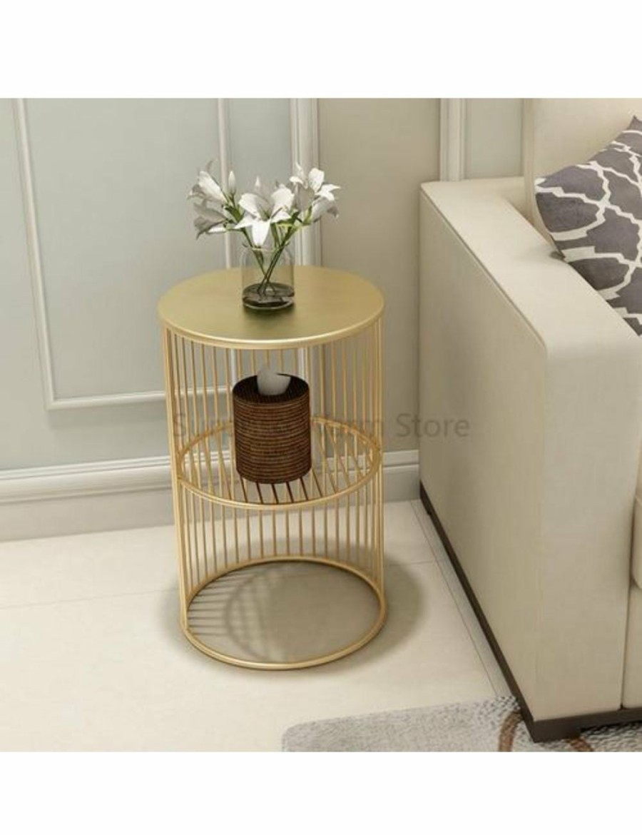 Home And Lifestyle HOD Health & Home Coffee & Side Tables | Little Gold Or Black Nordic Metal Coffee Table Side Table 30X55Cm- Gold