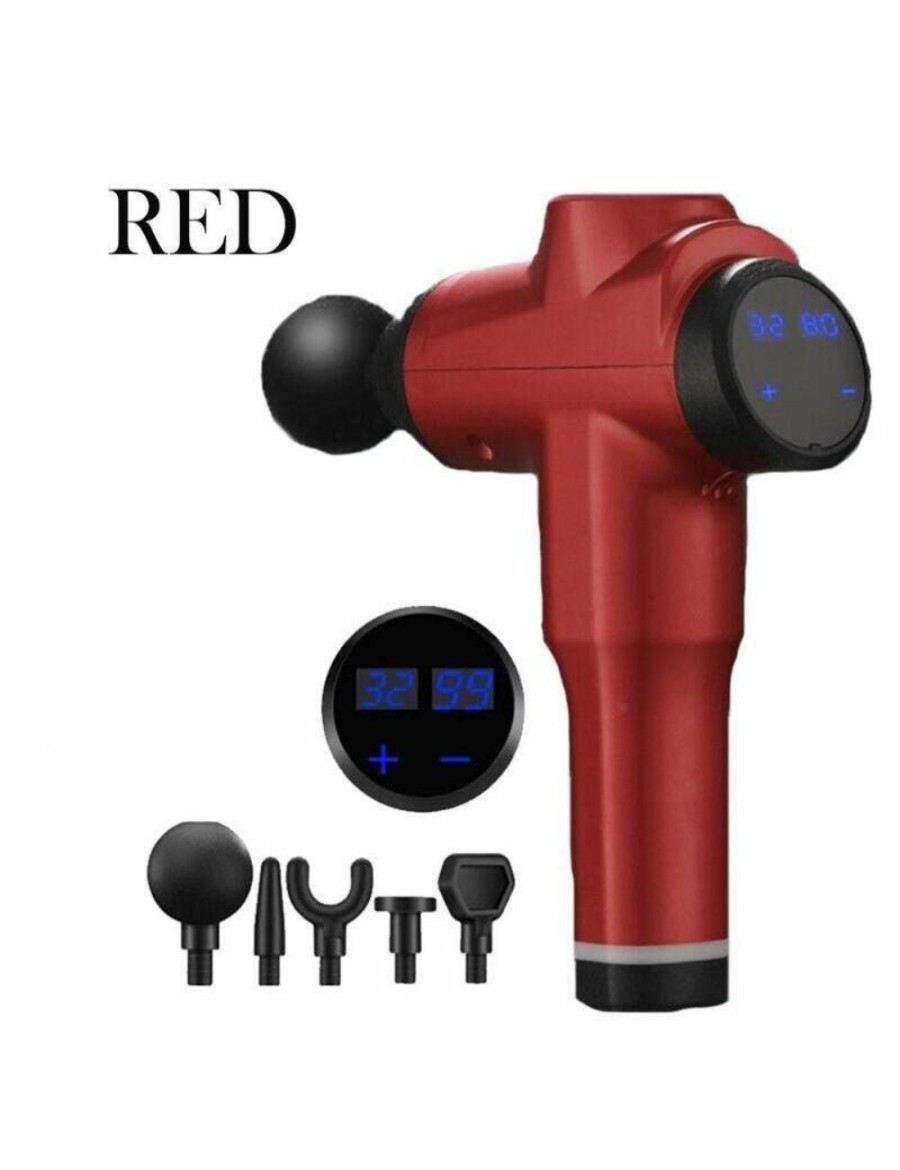 Beauty HOD Health & Home | Massagers Lcd Display Sports Muscle Relaxer Electric Handheld Massager- Red