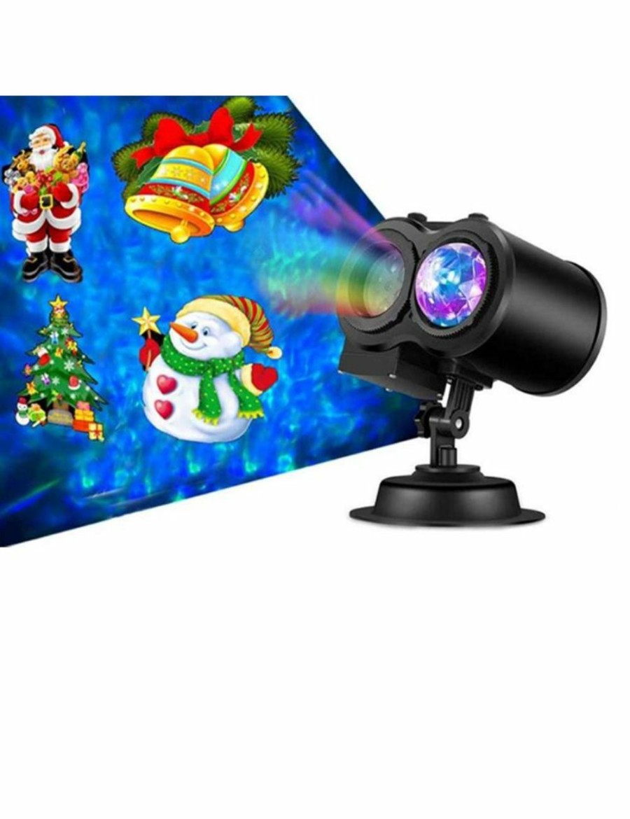 Outdoors Mega Deal Warehouse | 2 In 1 Christmas Holiday Projector Lights With Ocean Wave Light - 16 Film Options