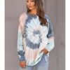 Women Fashion Boutique Active Jackets | Multicolor Ombre Tie Dye Loose Leisure Sweatshirt