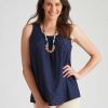 Women Millers Singlets & Tanks | Millers Sleeveless Knit Broidery Tank Top