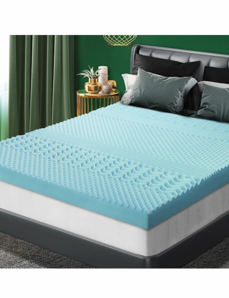 Home And Lifestyle Bedra Bedding Mattresses | Bedra Memory Foam Mattress Topper Cool Gel Bed Bamboo Cover 7-Zone 8Cm Queen