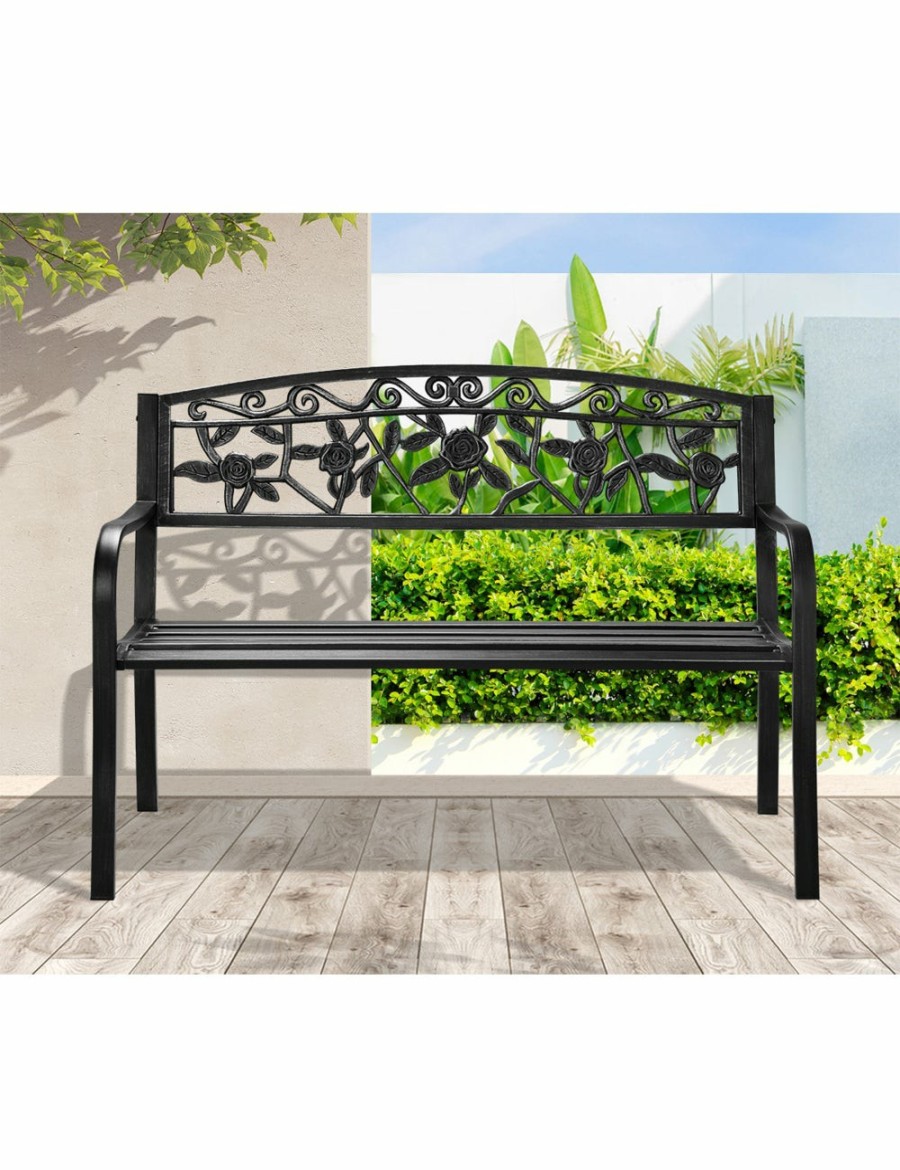 Outdoors Livsip | Livsip Garden Bench Seat Outdoor Furniture Patio Park Backyard Chair Black