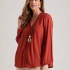 Women Millers Long Sleeve Tops | Millers Long Sleeve Lace Trim Textured Blouse