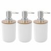 Home And Lifestyle BOX SWEDEN Bathroom Accessories | 3X Box Sweden 330Ml Bano Liquid Soap Dispenser Bamboo Top 7.5X16Cm Bpa Free Wht