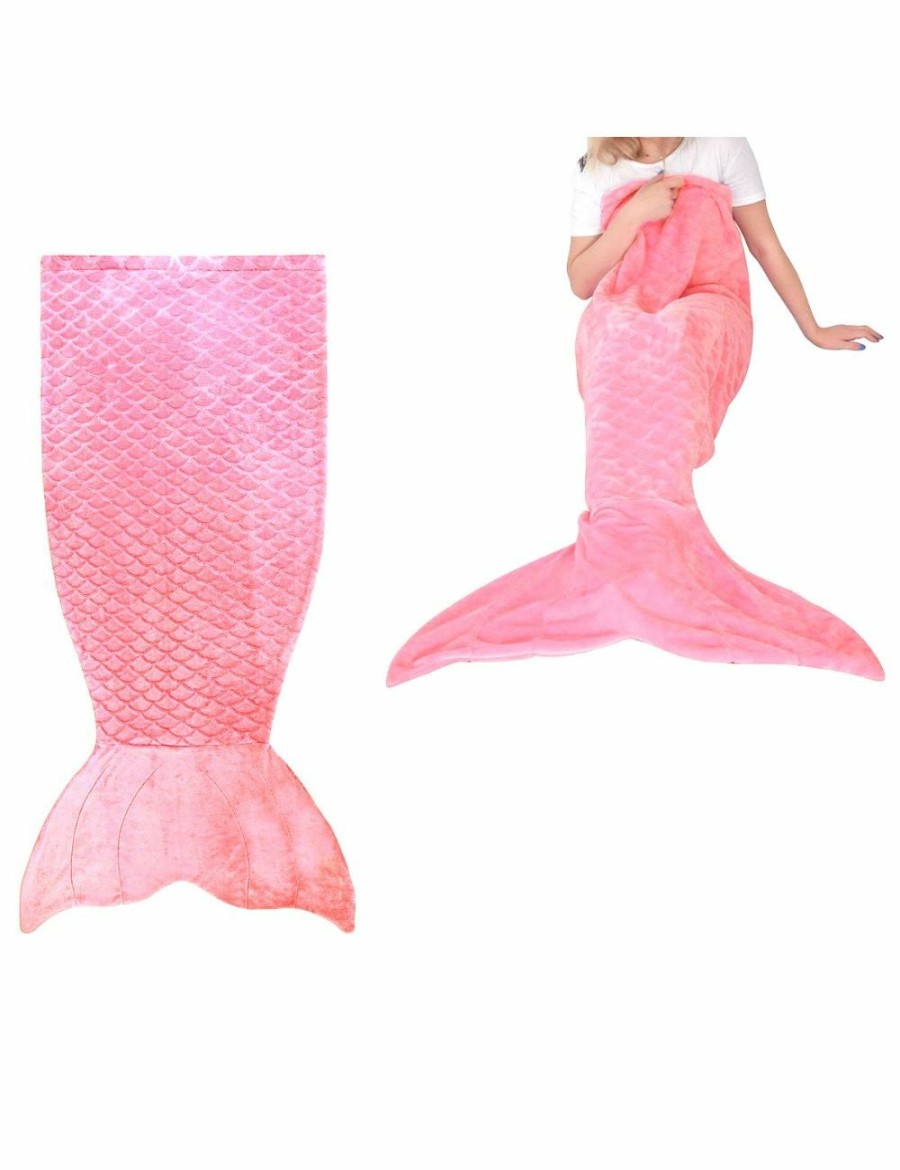 Home And Lifestyle Manchester House Blankets | Mermaid Tail Pink Soft Blanket Throw