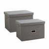 Home And Lifestyle Soga Clothes Airers & Baskets | Soga 2X Grey Large Foldable Canvas Storage Box Cube Clothes Basket Organiser Home Decorative Box