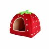 Home And Lifestyle HOD Health & Home Baskets & Boxes | Strawberry Style Sponge House Pet Bed Dome Tent Warm Cushion Basket