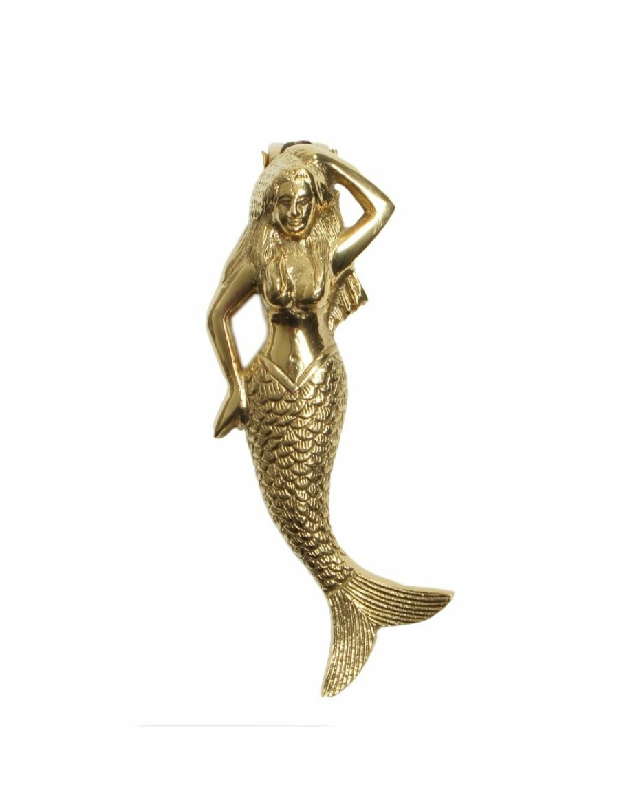 Home And Lifestyle MAINE & CRAWFORD Outdoors | Maine & Crawford Belize 14X6Cm Mermaid Door Knocker Hanging Decor Antique Brass